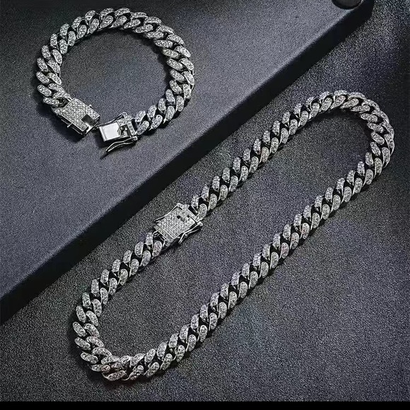 Other - Diamond Cuban Link Chain & Bracelet.